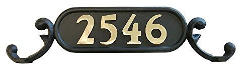 Charleston Mailbox Address Plate w/Brass Numbers
