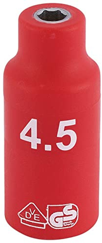 Draper 31156 1/4-Inch Square Drive Metric VDE Socket, 4.5 mm