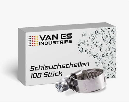 100 x Schlauchschellen Klemmschellen Edelstahl W2 DIN3017 (40-60 mm)