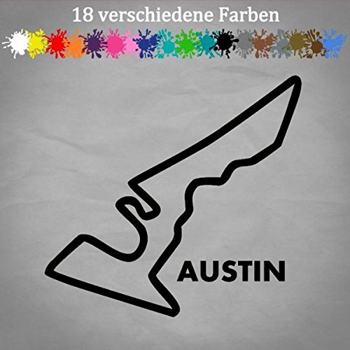 USA Grand Prix Aufkleber 17x12cm Circuit of The Americas F1 Race Track Canvas in 18 Farben