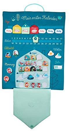 Lilliputiens - Deutscher Jahreszeitenkalender - Stoffaktivitätstafel für Kinder - Lernen von Tagen, Monaten und Jahreszeiten - Fördert Motorik und Denken - Ab 4 Jahren - 83073