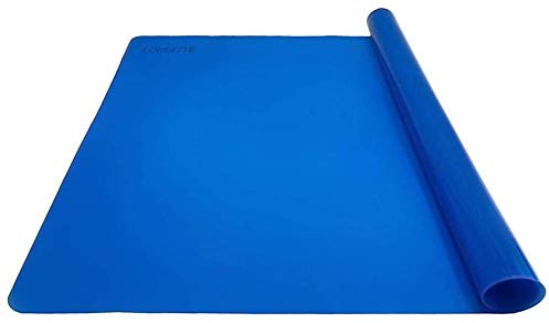 LONGFITE 24''x20'' (60x50cm) Tapetes de Silicona Extra Grande para Repostería, Protector de Encimera de Mesa Multiusos, Manteles Individuales Antiadherentes, Antideslizantes (Azul)