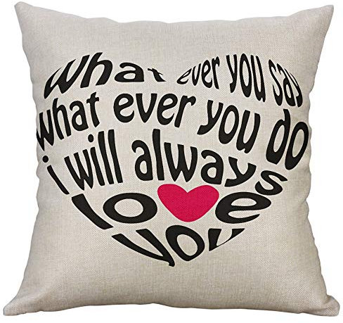 Xmiral Kissenh黮len Kissenbez黦e Leinen Liebhaber-Serie Valentinstag Pillowcase Romantisch Brief Drucken(A) 40?0