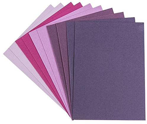Ideen mit Herz Grußkarten-Set | 10 farbige Karten & 10 weiße Umschläge | Leinen-Optik | bunt | neutral | ideal für liebe Glückwünsche zum Geburtstag, Hochzeit (Beerentöne, Din C6 | 14,5 x 10,5 cm)