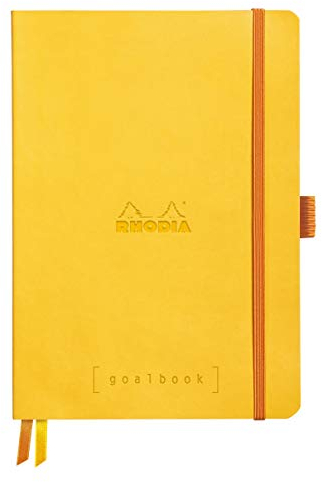 Rhodia 117585C Notizheft Goalbook (DIN A5, 14,8 x 21 cm, Dot, praktisch und trendige, mit weichem Deckel, 90g weißes Papier, 120 Blatt) 1 Stück, Gelb