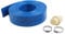 KATSU Flachschlauch Ablaufschlauch 20 m x 50 mm, mit 2 Clips und Schnellkupplungsanschluss, Passend für Tauch- und andere Wasserpumpen zum Entleeren von Teichen, Gartenbewässerung, Blau 664465