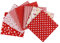 aufodara Baumwollstoff Patchwork DIY Stoffpaket 7 Stück 50 x 50 cm, Reiner Baumwolle Stoff, Stoffe zum Nähen, Quilten Basteln Handwerk Gewebe, vielfältige Mustern Quadrate Baumwolltuch (Rot)