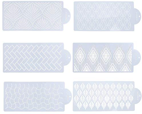 AILANDA 6Pcs Torten Schablonen, Kuchen Schablonen Set Fondant Schablone Torten Tortenschablone Blumenkuchenvorlagen Dekorationsschablonen für Kekse Dessert Geburtstag Hochzeit Kuchendekoration