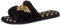 DC Comics Wonder Woman Pantoufles en fausse fourrure à bout ouvert, Noir , 39/40 EU