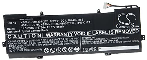 vhbw Batterie Compatible avec HP Spectre x360 15-BL010NF, 15 bl012dx, 15-BL012DX Ordinateur Portable Notebook (6750mAh, 11.55V, Li-polymère)