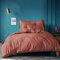 MATT & ROSE Housse de Couette 140x200 cm Unie Coton LAVÉ | 100% Coton Lavé | Terre Cuite | Oeko-TEX