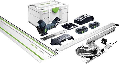 Festool Akku-Dämmstoffsäge ISC 240 HPC 4,0 EBI-Plus-XL-FS (mit Akkupacks, Schnellladegerät, Schneidgarnitur Wellenschliff, Adaptertisch, Schlitten, Winkelanschlag, Führungsschiene), im Systainer