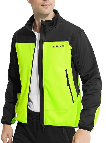 INBIKE Fleece Fahrradjacke Herren mit Kapuze Winter Winddicht Outdoor Softshelljacke für Radsport Wandern Klettern Laufen und andere Aktivitäten HC308