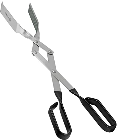 Pinzas para barbacoa: 44,5 cm, extralargas, de acero inoxidable, resistentes, con agarre de tijera, espátula para cocinar, cocina y parrilla al aire libre, herramienta perfecta para barbacoa y regalo