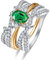 Yaresul 14K Gold plattiert 925 Sterling Silber Smaragd Ring,Oval Form erstellt grüne Smaragd Stein Ring mit kubischem Zirkon, Verlobungsringe für Frauen,Größe 54(17.2)