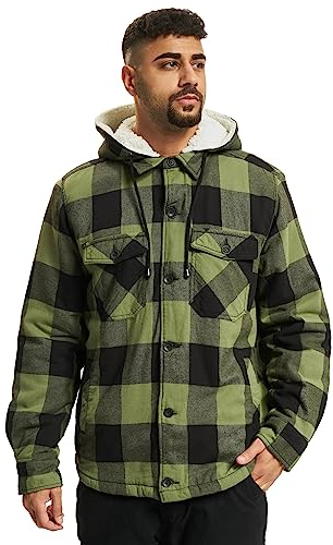 Brandit Lumber Jacket Hooded, Farbe: black+oliv, Größe: L