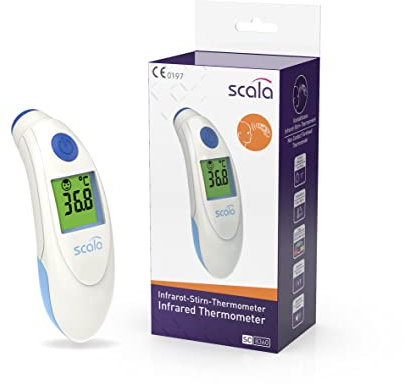 scala SC 8360 blau Top Speed Night digitales Infrarot Stirn Thermometer mit optischem und akustischem Fieberarlarm
