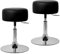 ML-Design Schminkhocker 2er Set Schwarz aus Stahl verchromt, Sitzhocker rund Ø 33cm, Schminktisch Hocker höhenverstellbar 52–65cm, drehbar, Ergonomischer Polsterhocker mit Kunstlederbezug, Antirutsch