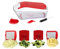 AEX 4-in-1 Vegetable Slicer - Durable Food Slicer and Chopper - Manual Food Chopper with Stainless Steel Blades - Vegetable Chopper and Slicer with Container Including Cleaning Kit (Persian Red)