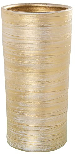 DRW Portaombrelli Rotondo in Ceramica in Oro 24 x 47 cm, Multicolore, estandar