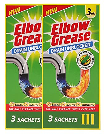 2 x 3 Pack Drain Unblocker Dissolves Hair Removes Grease - Total 6 Sachets