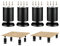 YQOLG87 Adjustable Matt Black Furniture Legs,Metal Sofa Support Foot,Bathroom Cabinet Legs,Stainless Steel Made,DIY Desk Coffee Table TV Stand Legs,4 Pieces,8cm/3.1in