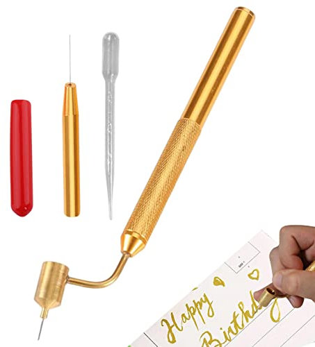 Fluid Writer Paint Applicator Pen, Fine Line Drawing Pen, Fine Tip Pens Fine Painting Pen Gold Brass Construction Slanting Tip Drawing Paint Pen Lear-au