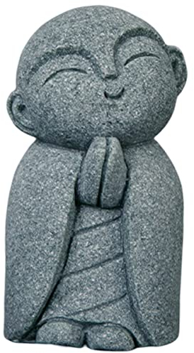 livelyfish Japanischer Buddha, japanischer Bosatsu, Feng Shui, betender Mönch, Sandstein, glücklich/lächelnde Miniaturfigur, Ornament für Aquarium, Haus, Garten, Dekoration, 11
