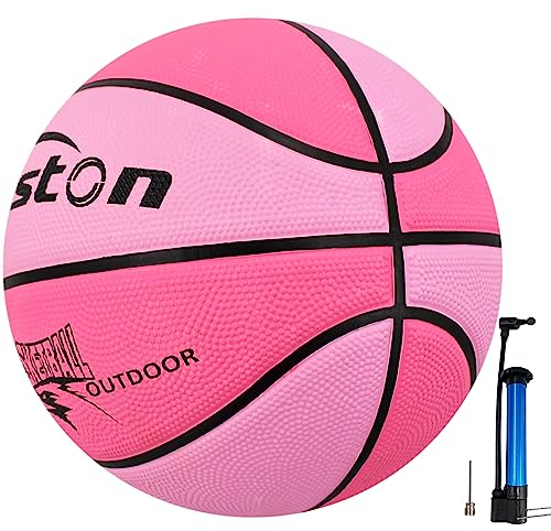 Senston Ballon de Basket Taille 5 avec Pompe, Basketball de Rue Intérieur/Extérieur