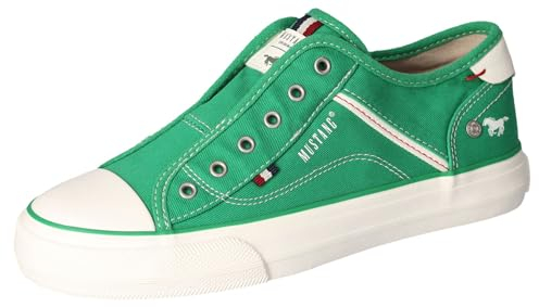 MUSTANG Damen Slipper Canvas Sneaker sportlich 1272-402, Größe:39 EU, Farbe:Grün
