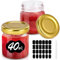 Cieex Kleine Einmachgläser mit Schraubdeckel, 24 Kleine Marmeladengläser 40ml mit Etiketten & Stift, Minigläser für Marmelade und Honig Partygeschenke