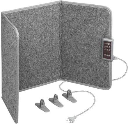 Mi-Heat Gaming Tisch Heizung Mobile Tischheizung für Zocker bis 60°C faltbares Infrarot Heizpaneel 51x100cm 260 Watt Schreibtischheizung heizwand
