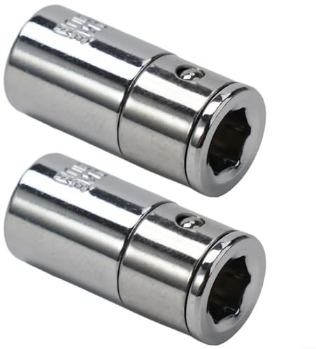 CWOQOCW 2 x 1/4-Zoll-Vierkantantrieb auf 1/4-Zoll-Sechskant-Schlag-Adapter, Steckschlüssel-Bits, Konverter