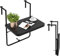 KOMFOTTEU Mesa de Balcón Plegable, Mesa Colgante de Terreza con Altura Ajustable en 3 Niveles, Mesa de Pared con Carga 30 kg, Mese Auxiliar para Exterior, 60 × 62,5 × 84 cm (Negro)