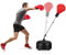 GYMAX Punchingball Boxen Set höhenverstellbar, Standboxball mit Befüllbarer Basis, Freistehender Boxstand mit Boxhandschuhen, für Erwachsene & Kinder, für Boxing, Kickboxing & Stressabbau (Rot)