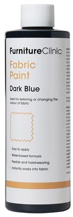 Vernice per tessuti per cliniche per mobili - Da usare per ripristinare o cambiare il colore di tappezzerie, mobili morbidi, interni di auto - Funziona su tutti i tessuti (Blu scuro, 250 ml)