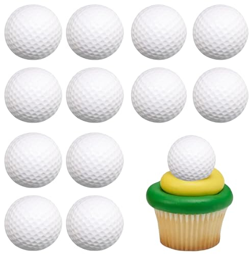 24Pcs Golf Cupcake Toppers Sports Golf Ball Cupcake Picks Golf Birthday Cake Decorations for Baby Shower Golf Sports Players Theme Birthday Party