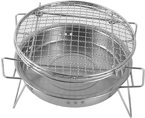 YONQIWU BBQ Grill Outdoor Holzkohlegrills Outdoor BBQ Grill Holzkohle Rack Rost Mini Runde Grill Tragbare Camping Topf Backen Kochen Grill Barbecue Mesh Holz Kohle Herd