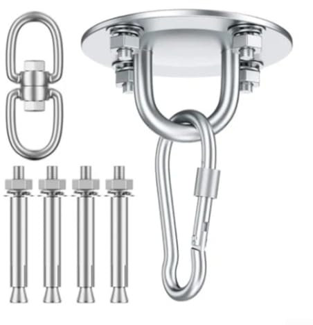 Gancio rotante in acciaio inox, capacità di carico 450 kg, facile installazione, resistente alla ruggine