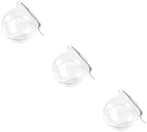 STOBAZA 3stücke Hängende Glas-sukkulenten-vase Mit Fünfzack-öffnung Durchmesser Transparente Glasblume Für Mikro-landschaften Und Dekoration Im Garten Wohnzimmer Und Hotel
