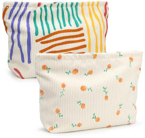 Kosmetiktasche Kulturtasche Make up Tasche Reise Waschtasche Cord Make up Organizer Waschbeutel Klein Kulturbeutel Schminktasche Multifunktionaler Kosmetikbeutel Set