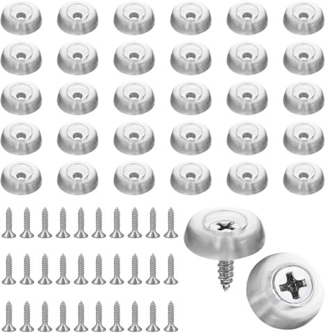 JJUNW Lot de 30 pieds de planche à découper en caoutchouc transparent antidérapant avec vis en acier inoxydable pour meubles et appareils de cuisine