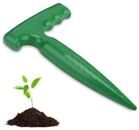 SGERUFZ 1 Pcs Plantador de Cebollas para Bulbos de Flores con Escala de Medición para Plantar con Precisión Ideal para Sembrar Verduras y Flores (Verde)
