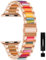CeiBand Bracelet pour Apple Watch 38mm/40mm/41mm/42mm(Series 10), Bracelet de Métal Montre en Résine pour Dame Homme pour iWatch Ultra/Series 10 9 8 7 6 SE 5 4 3 2 1 - Arc-en-Ciel