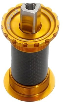 HESHUWEN Movimento Centrale Perno Quadro Movimento Centrale in Titanio 119mm for Bici Movimento Centrale Conico Quadrato filettato Movimento Centrale MTB(Gold)