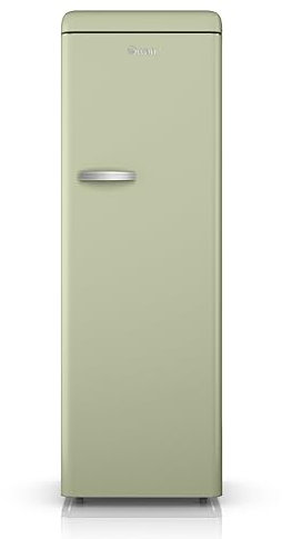 SWAN SR11050GNE Retro Tall Larder Fridge with 337L Capacity, 5 Glass Fridge Shelves, 1 Chrome Wine Rack, 6 Door Shelves, 1 Salad Crisper, Energy Class E, Green