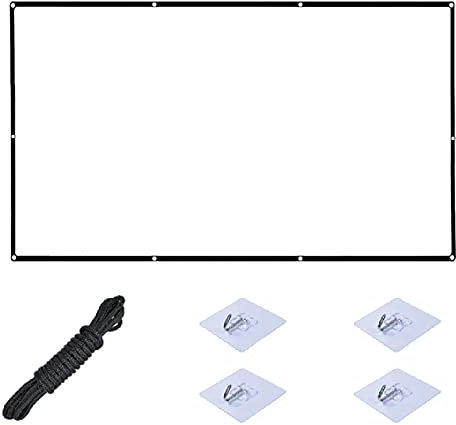 IUBGFTO Projektionsleinwand, Projektionsleinwand 16:9 HD PVC-Projektionsleinwand Faltbare 100-Zoll-Projektionsleinwand für Heimkino