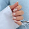 SXVME Chrome White French Tip False Nails, Short Oval, 24 Pieces (1 Set), Acrylic Material, Mirror Effect, Glazing Shine, Nude, Party & Daily Wear