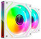 MARS GAMING MF-3DPROX2, Kit 2x Ventiladores PWM 120mm, Iluminación ARGB Triple Infinity Mirror 360°, Sistema de Control PWM, Rodamientos FDB, Ventiladores PC con Compatibilidad Total ARGB, Blanco