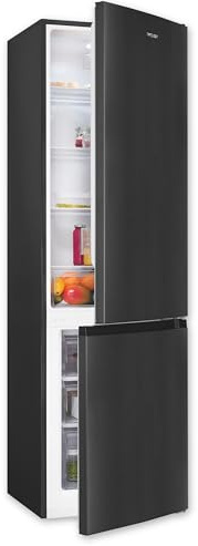 Exquisit® Frigorífico Combi 262L Negro Antracita Clase D Multi Air Flow | Libre instalación, bajo consumo, gran capacidad y medidas 180,5 x 54,5 x 56 cm